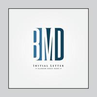 logotipo comercial mínimo para o alfabeto bmd - letra inicial b, m e d vetor