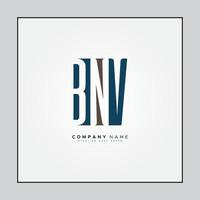 logotipo da letra inicial bnv - logotipo comercial mínimo para o alfabeto b, n e v vetor