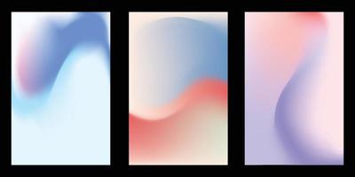 conjunto de abstrato moderno na mistura de cores gradientes para segundo plano. textura de cor minimalista suave para modelo de pôster, capa, apresentação, web e impressão criativa. vetor
