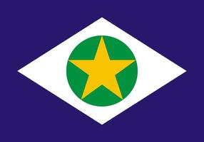 bandeira de mato grosso, estado do brasil. ilustração vetorial. vetor