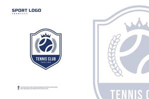 logotipo do clube da academia de tênis, modelo de emblemas de torneio de tênis. design de vetor de distintivo de equipe esportiva