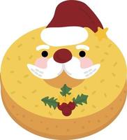 papel de donut.wrapping de natal. suprimentos de impressão de natal. pessoas de festa de natal feliz comemorando ilustração plana de natal vetor