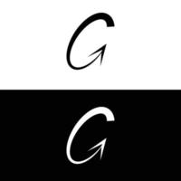 ícone de atualização de seta de letra g isolado no fundo branco vetor