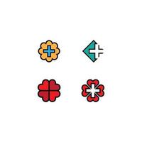 conjunto de ícones de cruz médica vetor