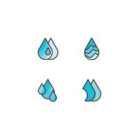 pacote de ícones de pictograma de gota d'água colorida vetor