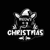 design de vetor de camiseta de natal de gato