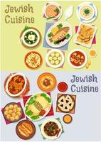 ícone de comida kosher de cozinha judaica para design de menu vetor