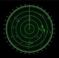 radar de navio, tela de sonar, varredura de mira de alvo militar vetor
