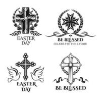 símbolos cruzados de crucifixo vetor de páscoa para saudação