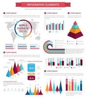 elemento infográfico definido para design de apresentação vetor