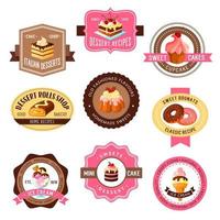 ícones vetoriais definidos para bolos de sobremesa de pastelaria vetor