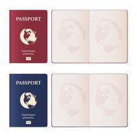 ilustração realista de passaporte vetor