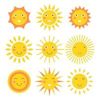 desenho de sol sorridente vetor