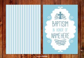 Cartão de batismo de listra para menino vetor