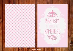 Cartão de ginham baptisim para menina vetor