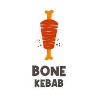 logotipo de ilustração vetorial de kebab vermelho fresco grelhado vetor