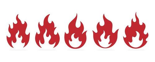 conjunto de ícones de chamas vetor