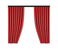conjunto de cortinas vermelhas para palco de teatro. ilustração vetorial de malha. vetor