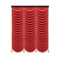 conjunto de cortinas vermelhas para palco de teatro. ilustração vetorial de malha. vetor