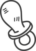 ilustração de chupeta desenhada de mão bebê chupando vetor