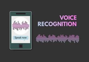 celular com programa de reconhecimento de voz na tela vetor