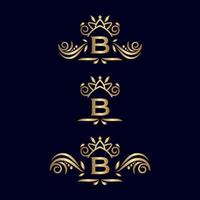 letra de logotipo ornamentado de luxo real b vetor