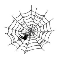 ilustração de teia de aranha desenhada de mão simples. clipart fofo de gossamer. doodle de halloween para impressão, web, design, decoração, logotipo vetor