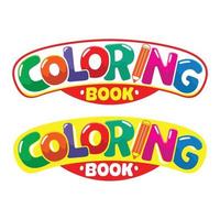 modelo de logotipo de livro para colorir para livro infantil vetor