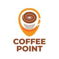 modelo de logotipo de ponto de café em estilo de design plano vetor