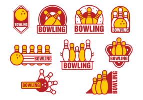 Distintivos do bowling Alley vetor