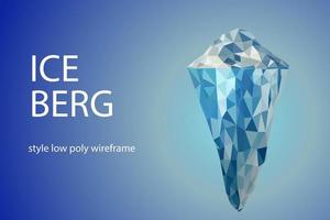 ilustração poligonal futurista de iceberg sobre fundo azul. a geleira é uma metáfora, há muito trabalho por trás do sucesso. vetor