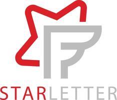 design de logotipo de vetor estrela letra f.