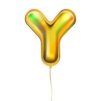 balão metálico de ouro, símbolo do alfabeto inflado y vetor