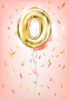 balão de ouro vetorial de alta qualidade zero em rosa vetor