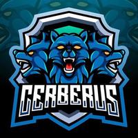 mascote cerberus. e design de logotipo de esportes vetor