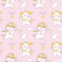 cute little unicorns pink seamless pattern vetor