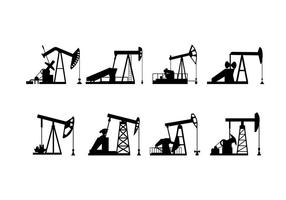 Vetor da silhueta da bomba do campo petrolífero