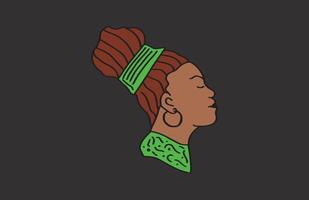 ilustração vetorial de mulher africana desenhada de mão. vetor