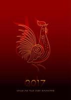 símbolo do ano novo chinês de galo de fogo vetor