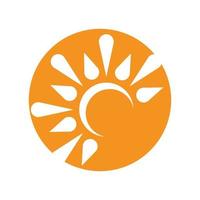 modelo de ícone de vetor de logotipo de ilustração de sol