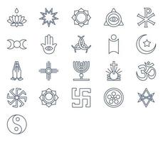 conjunto de ícones de símbolos de cultura vetor