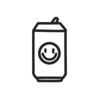 ícone de contorno de lata de refrigerante, vetor. vetor