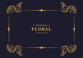 borda de decoração de moldura floral ornamental vetor