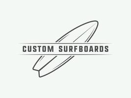 logotipo de surf vintage, emblema, crachá, etiqueta, marca. cartão do dia internacional do surf. arte gráfica. ilustração vetorial. arte gráfica. vetor