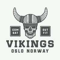 logotipo motivacional vintage vikings, etiqueta, emblema, crachá em estilo retro com citação. arte gráfica monocromática. ilustração. vetor