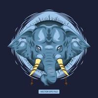 desenho de elefante azul mítico vetor