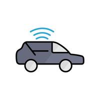 ilustração de ícone de carro com sinal. ícone relacionado ao dispositivo inteligente. estilo de ícone de cor linear. design simples editável vetor