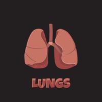 ilustração vetorial de pulmões na cor rosa para design de modelo de saúde vetor