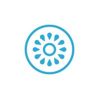 ícone de kiwi vector azul eps10 isolado no fundo branco. símbolo de contorno de meia seção transversal de groselha chinesa em um estilo moderno simples e moderno para o design do site, logotipo e celular
