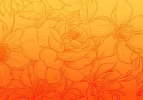cartão floral gradiente amarelo laranja decorativo vetor